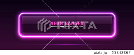 Glass banner. Transparent geometric shapes. Glass banner. Transparent geometric shapes. 55842867