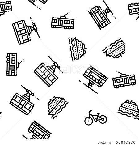 Public Transport Seamless Pattern Vector Public Transport Seamless Pattern Vector 55847870