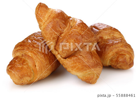 Chocolate croissants isolated on white 55888461