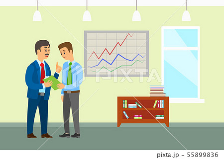Boss Company Leader Talking to Office Worker Man 55899836