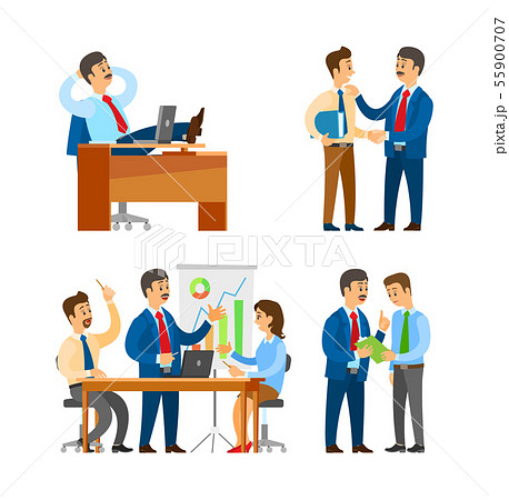 Boss Praising Worker, Seminar Team Brainstorming 55900707