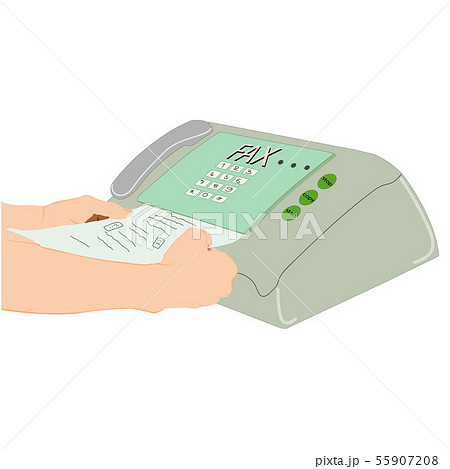 hand man are using a fax machine equipment  55907208