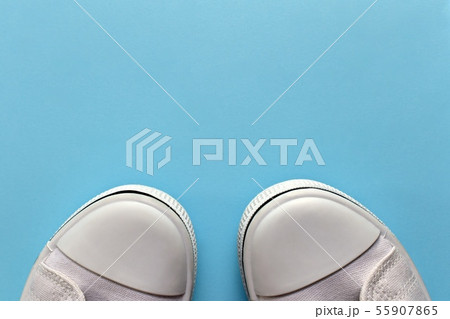 White edges of socks for sports shoes.  55907865