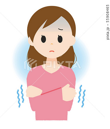 悪寒がする女性 悪寒がする女性 55908465