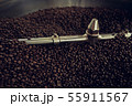coffee beans in roast machine, arabica roasted 55911567