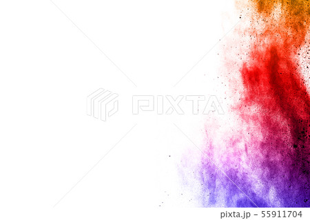 Colorful powder explosion on white background. Colorful powder explosion on white background. 55911704