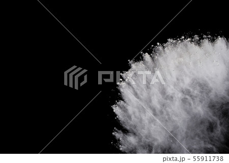 White powder explosion on black background. White powder explosion on black background. 55911738