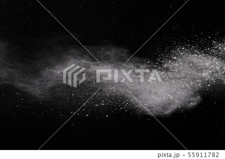 White powder explosion on black background. White powder explosion on black background. 55911782