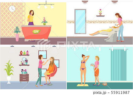Spa Salon Reception and Visage Visagiste Vector Spa Salon Reception and Visage Visagiste Vector 55911987