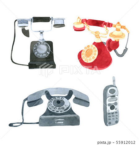 Telephone watercolor collection hand paint Telephone watercolor collection hand paint 55912012