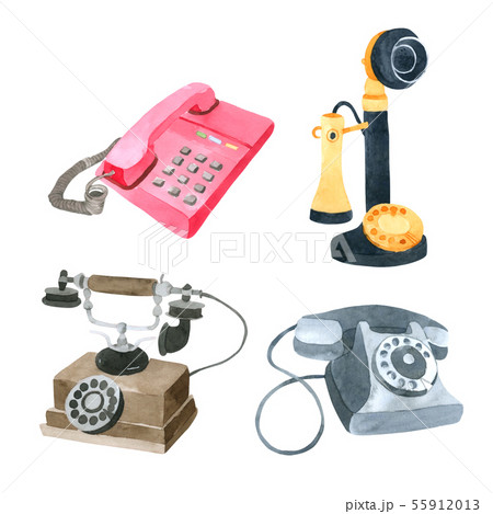 Telephone watercolor collection hand paint Telephone watercolor collection hand paint 55912013