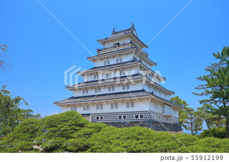 【長崎県】晴天下の島原城天守閣 【長崎県】晴天下の島原城天守閣 55912199