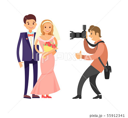 Happy Couple Wedding Bride Groom Photograph Vector Happy Couple Wedding Bride Groom Photograph Vector 55912341