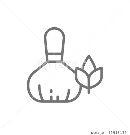 Herbal bags for Thai massage line icon. Herbal bags for Thai massage line icon. 55913135