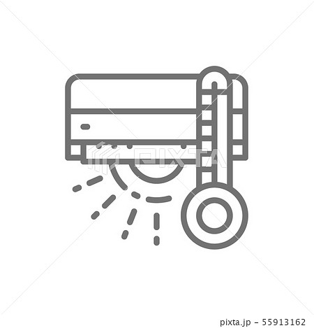 Air conditioning with air heating line icon. 55913162