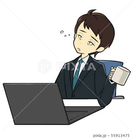 スーツバストアップ男_睡魔 55913475