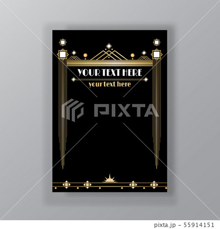 Art Deco page template, retro  style for web  55914151