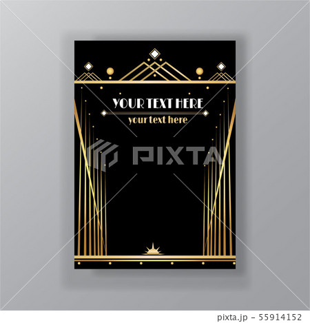 Art Deco page template, retro  style for web  55914152