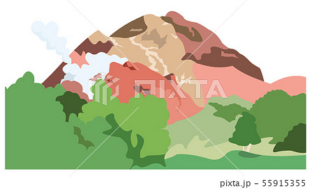 昭和新山　観光地イラストアイコンシリーズ 55915355