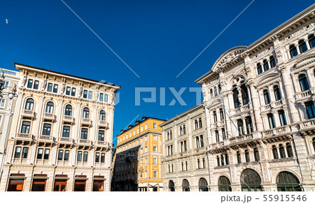 Historic buildings in the city centre of Trieste, Italy 55915546