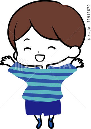 元気いっぱいの男の子 55915870