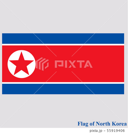 Bright illustration with flag of North Korea. Banner with flag. 55919406