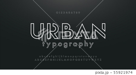 Abstract urban thin line font alphabet. Minimal Abstract urban thin line font alphabet. Minimal 55921974