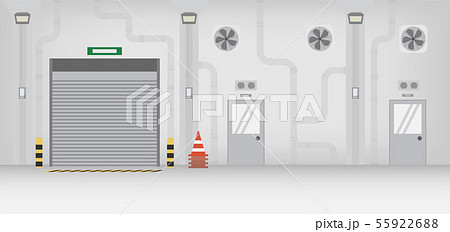 Factory interior with shutter door Factory interior with shutter door 55922688