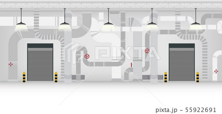 Factory interior with shutter door Factory interior with shutter door 55922691