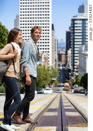 San Francisco city street people students walking San Francisco city street people students walking 55924897