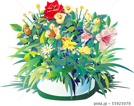 お祝いの花や儀式の花のイラスト素材