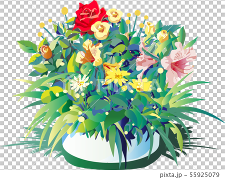 お祝いの花や儀式の花のイラスト素材