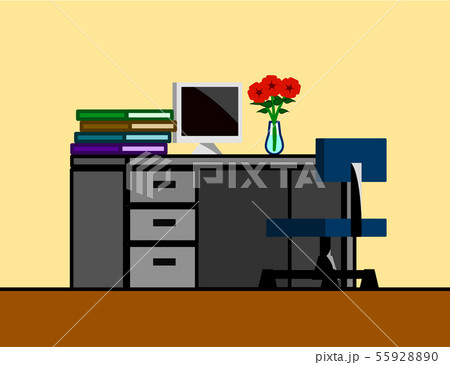 Work desk with desktop computer, document file and 55928890