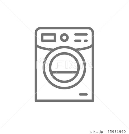 Washing machine, washer line icon. Isolated on white background Washing machine, washer line icon. Isolated on white background 55931940