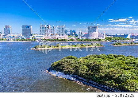 東京　お台場の風景（レインボーブリッジより） 55932829