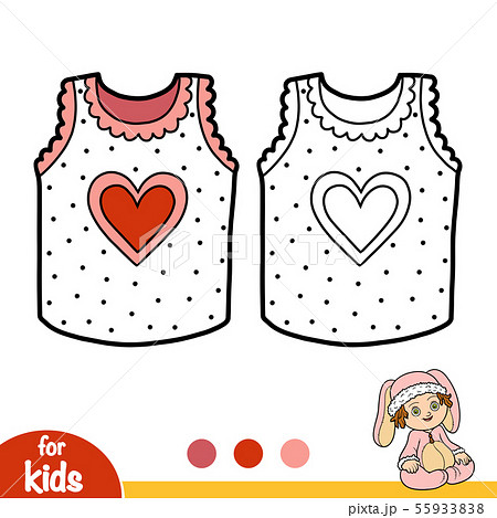 Coloring Book Vest With A Heartのイラスト素材