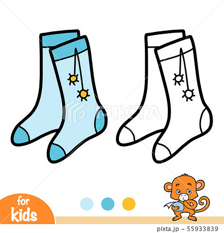 Coloring book, Socks with pom poms 55933839