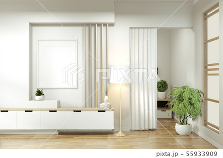 Empty room zen minimal design.3D rendering 55933909