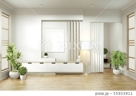 Empty room zen minimal design.3D rendering 55933911
