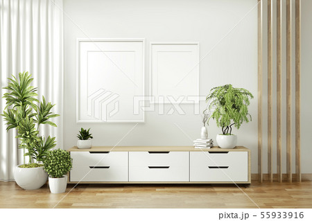 Tv shelf in modern empty room and decoration 55933916