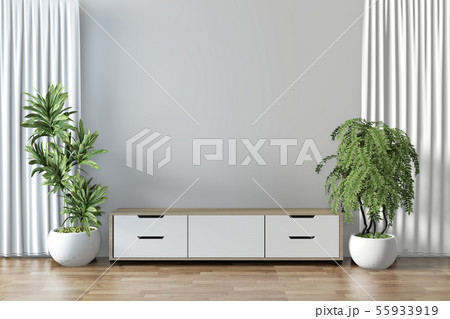 Tv shelf in modern empty room and decoration 55933919