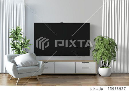 Tv shelf in modern empty room and decoration 55933927