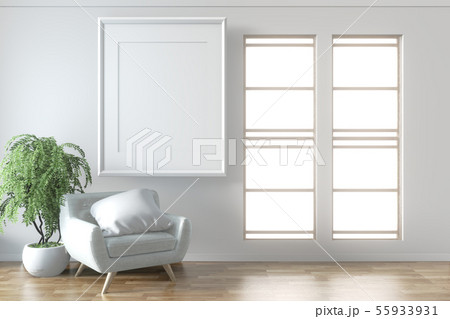 Elegant room interior mock up with grey stylish 55933931