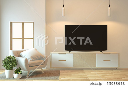 Mock up Tv cabinet in zen modern empty room 55933958
