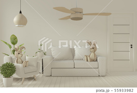 Mock up poster frame and white sofa on white 55933982
