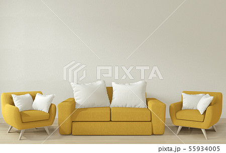 Interior poster mock up living room with yellow Interior poster mock up living room with yellow 55934005
