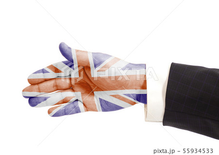 Handshake gesture businessman hand with British 55934533