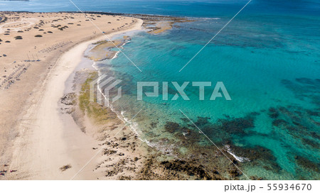 aerial view of the east coast of fuerteventura 55934670