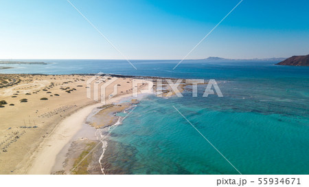 aerial view of the east coast of fuerteventura 55934671