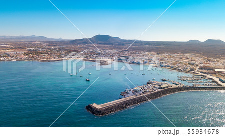aerial view of corralejo's harbor 55934678